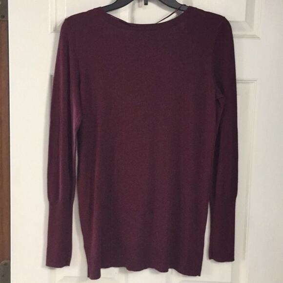 NEW Sequin Lace Burgundy Sweater Women’s Size Small Appliqué red crewneck maroon - Picture 5 of 8